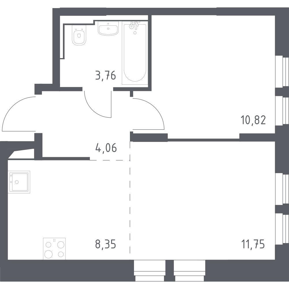 2-комнатная квартира с полной отделкой, 38.74 м2, 13 этаж, сдача 1 квартал 2025 г., ЖК Остафьево, корпус 19 - объявление 2138760 - фото №1