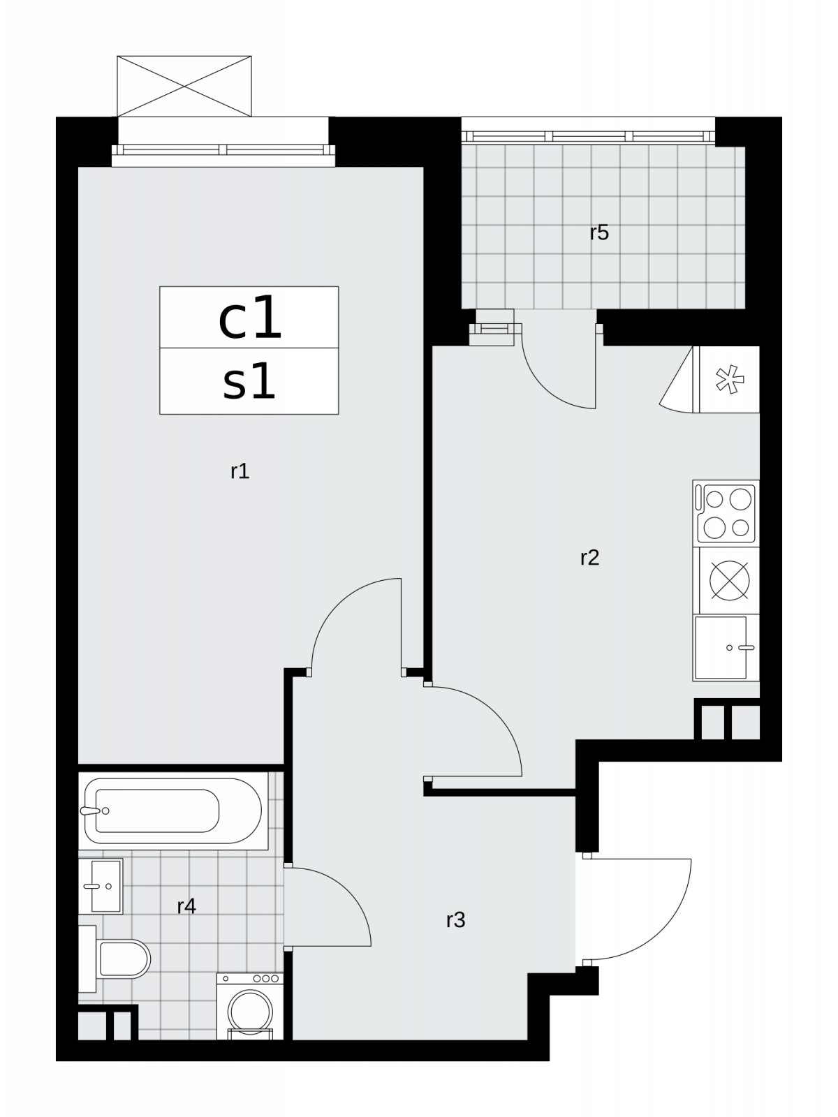 1-комнатная квартира с частичной отделкой, 38.9 м2, 3 этаж, сдача 2 квартал 2026 г., ЖК Скандинавия, корпус 25.3 - объявление 2283863 - фото №1
