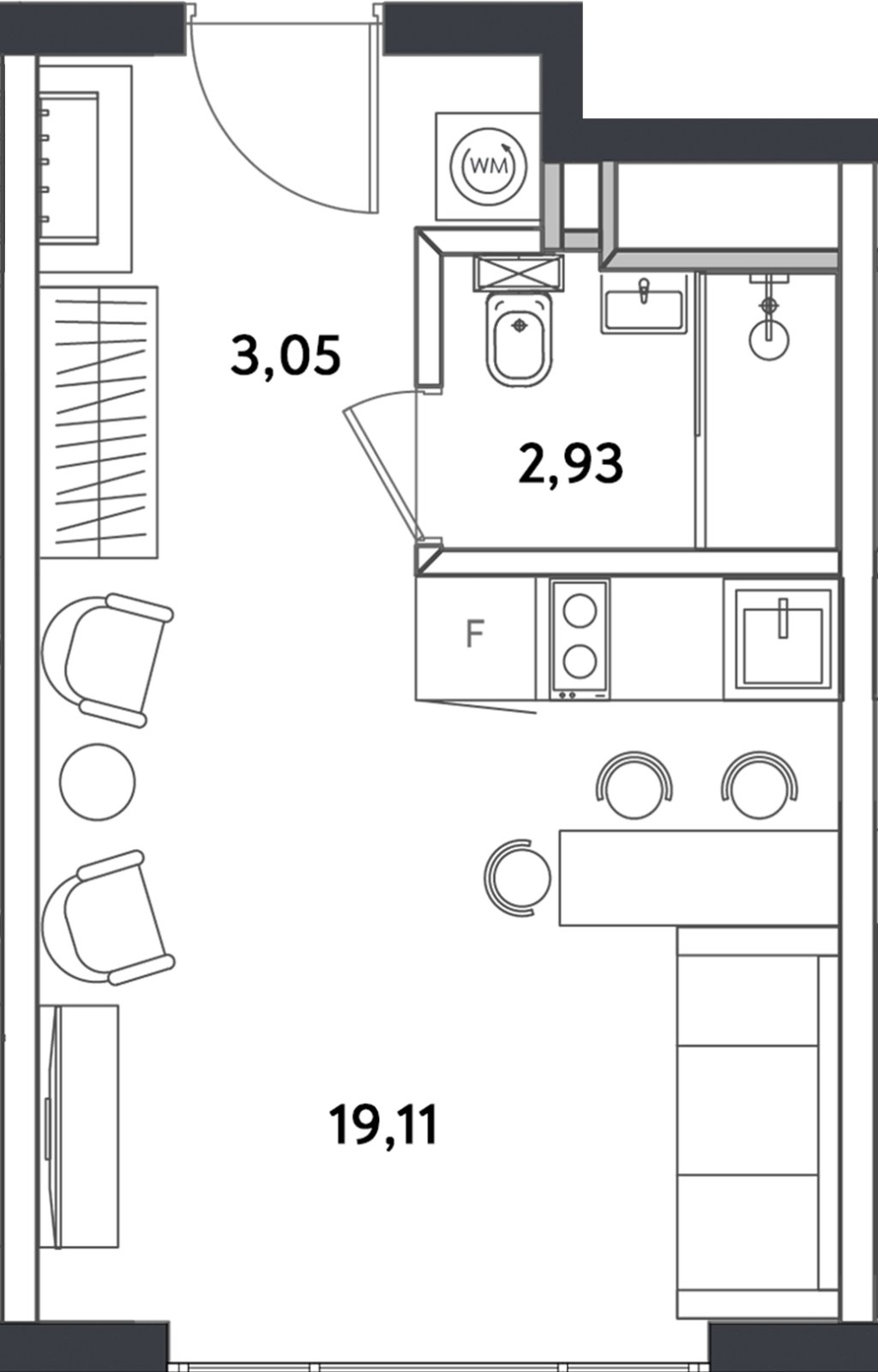 1-комнатные апартаменты с полной отделкой, 25.59 м2, 23 этаж, сдача 4 квартал 2024 г., ЖК Измайловский парк, корпус 1 - объявление 2361035 - фото №1