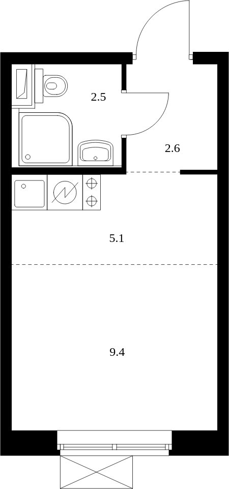 Студия с полной отделкой, 19.6 м2, 12 этаж, сдача 4 квартал 2023 г., ЖК Восточное Бутово, корпус 15 - объявление 1996641 - фото №1
