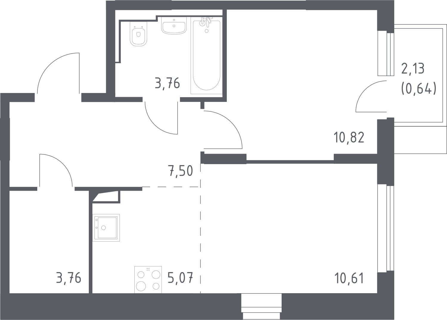 2-комнатная квартира с полной отделкой, 42.16 м2, 12 этаж, сдача 1 квартал 2025 г., ЖК Остафьево, корпус 19 - объявление 2301610 - фото №1