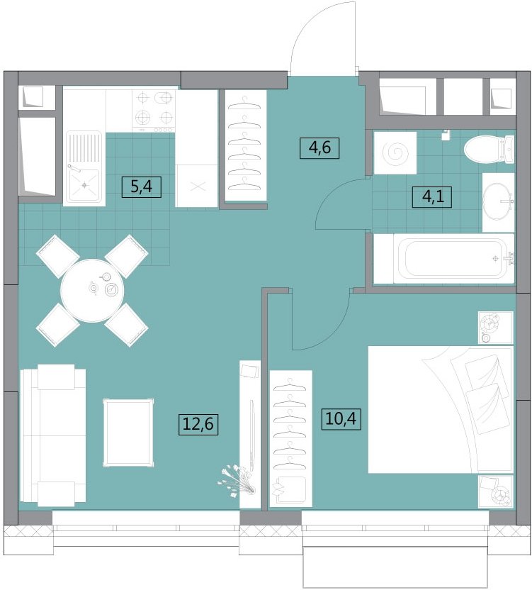 1-комнатная квартира с полной отделкой, 37.7 м2, 22 этаж, дом сдан, ЖК Вестердам, корпус 3 - объявление 2176853 - фото №1