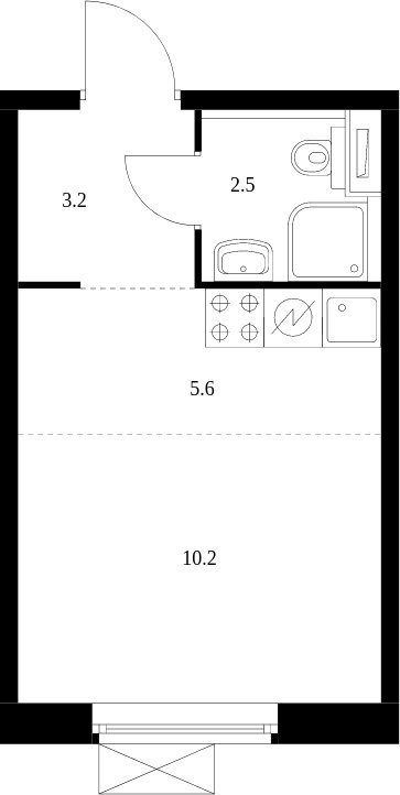 Студия с полной отделкой, 21.5 м2, 9 этаж, сдача 3 квартал 2024 г., ЖК Люблинский парк, корпус 15 - объявление 1996807 - фото №1