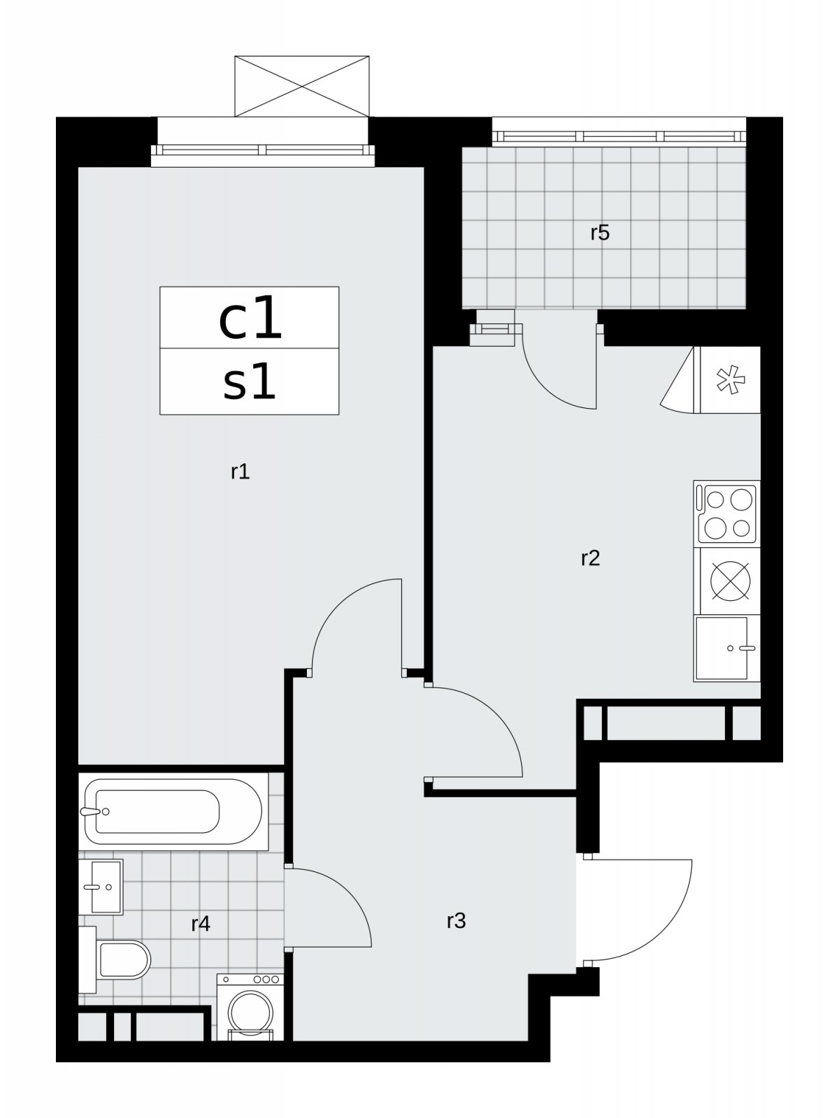 1-комнатная квартира с частичной отделкой, 38.3 м2, 16 этаж, сдача 2 квартал 2026 г., ЖК Скандинавия, корпус 25.3 - объявление 2283993 - фото №1