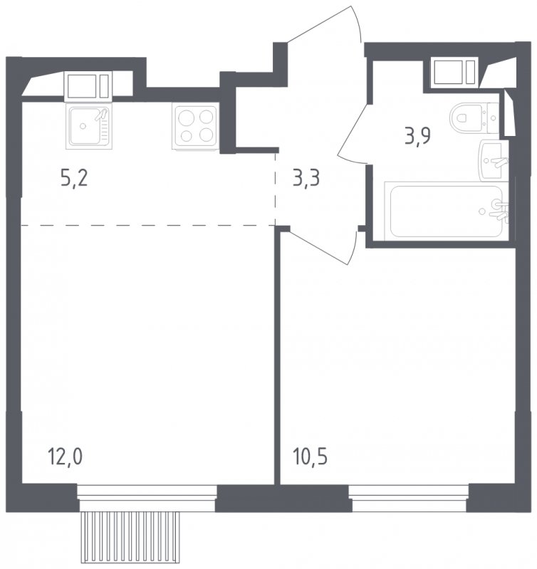 2-комнатная квартира с полной отделкой, 34.9 м2, 7 этаж, сдача 2 квартал 2024 г., ЖК Мытищи Парк, корпус 3 - объявление 1853789 - фото №1