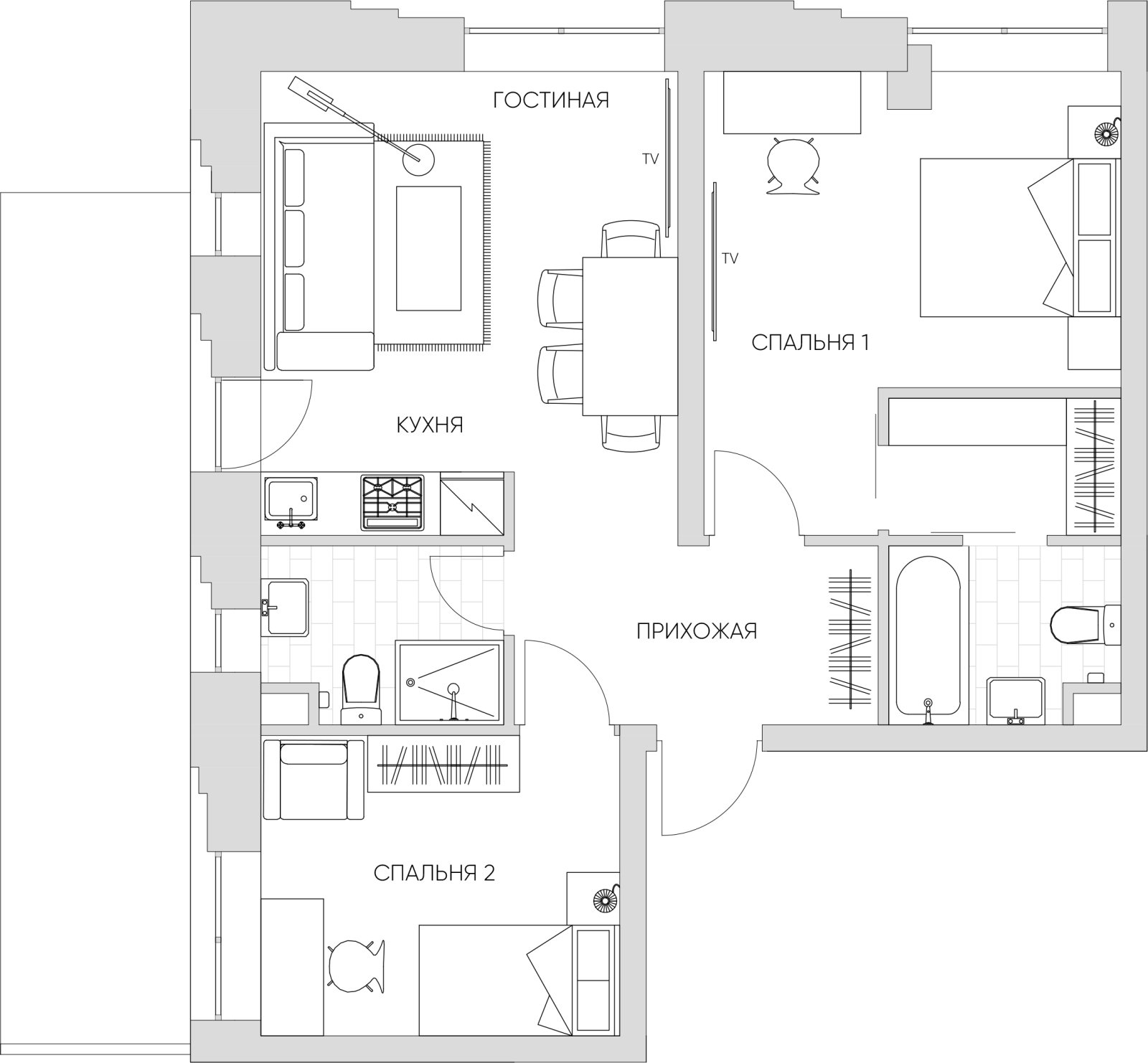 2-комнатные апартаменты 71.51 м2, 5 этаж, дом сдан, ЖК N'ICE LOFT, корпус 1 - объявление 2428042 - фото №1