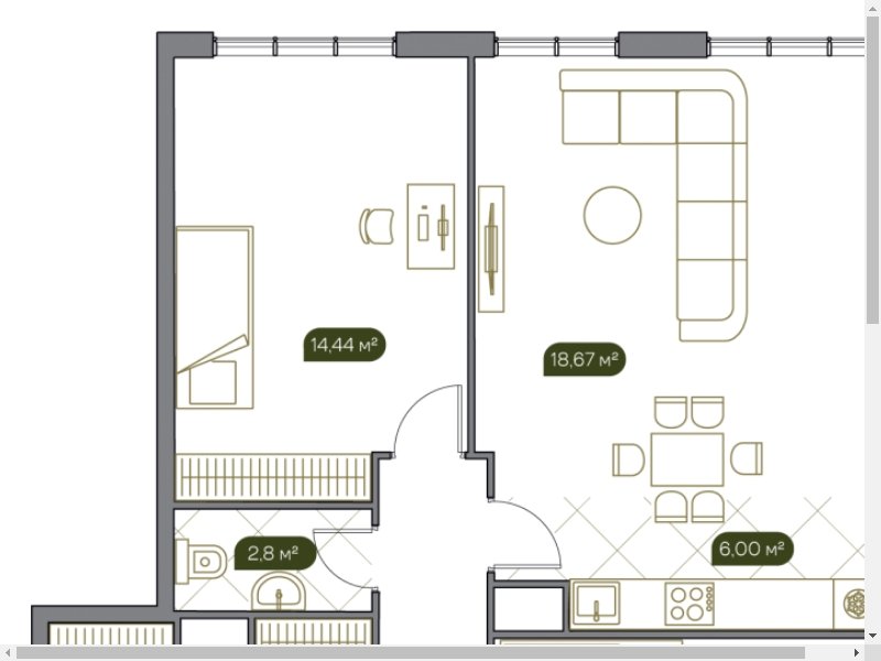 3-комнатная квартира с полной отделкой, 98.7 м2, 5 этаж, сдача 2 квартал 2023 г., ЖК West Garden, корпус River line, корпус 12 - объявление 2108687 - фото №1