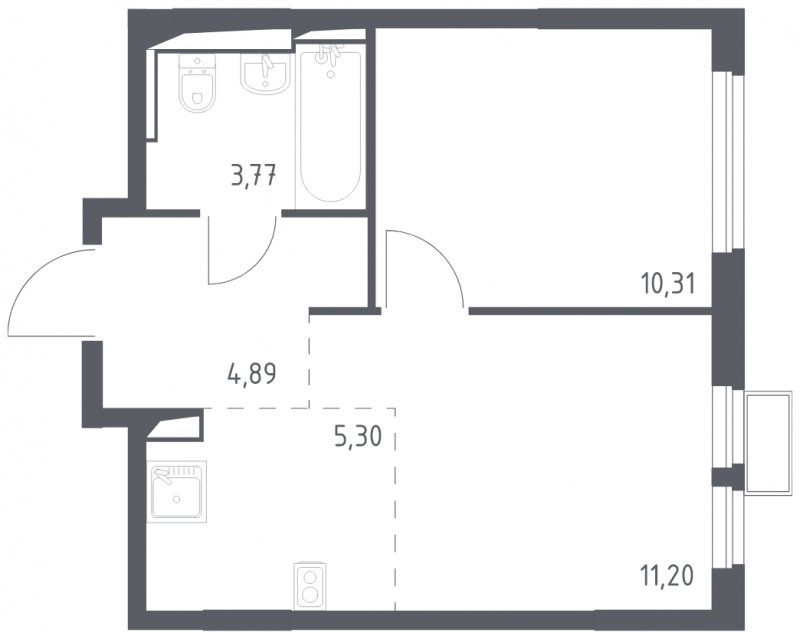 2-комнатная квартира с полной отделкой, 35.47 м2, 12 этаж, сдача 4 квартал 2024 г., ЖК Остафьево, корпус 13 - объявление 1848552 - фото №1