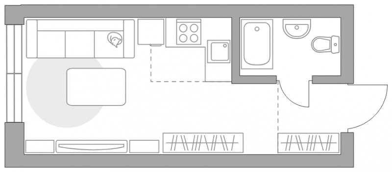 1-комнатные апартаменты без отделки, 20.6 м2, 10 этаж, сдача 4 квартал 2023 г., ЖК HighWay, корпус 1 - объявление 1861448 - фото №1