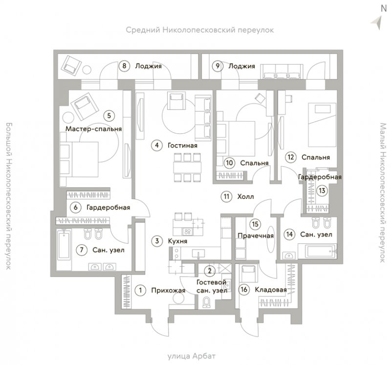 2-комнатная квартира без отделки, 151.5 м2, 8 этаж, дом сдан, ЖК Turandot Residences, корпус 1 - объявление 1568146 - фото №1