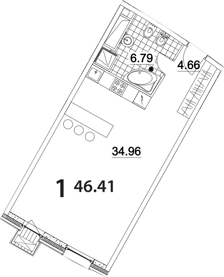 1-комнатные апартаменты 47.1 м2, 16 этаж, дом сдан, ЖК Апарт-комплекс Nakhimov, корпус 2 - объявление 2063880 - фото №1