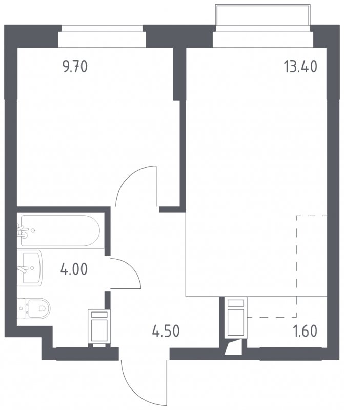 1-комнатная квартира с полной отделкой, 33.2 м2, 14 этаж, сдача 1 квартал 2023 г., ЖК Алхимово, корпус 3.1 - объявление 1523523 - фото №1