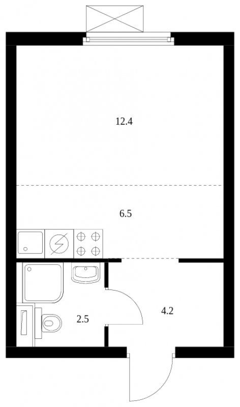 Студия с полной отделкой, 25.6 м2, 24 этаж, сдача 3 квартал 2023 г., ЖК Одинцово-1, корпус 1.22 - объявление 1702548 - фото №1
