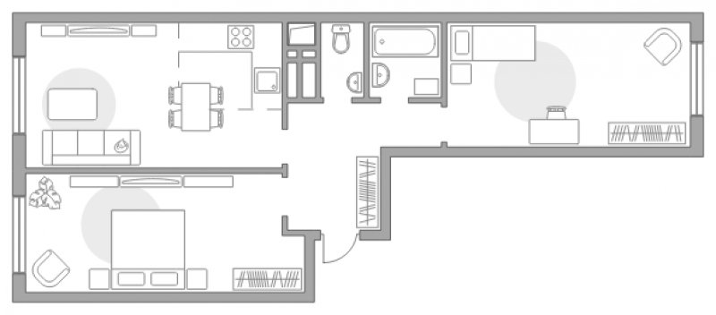 3-комнатная квартира (евро) с полной отделкой, 65.3 м2, 18 этаж, сдача 2 квартал 2023 г., ЖК Инновация, корпус 5 - объявление 1861932 - фото №1