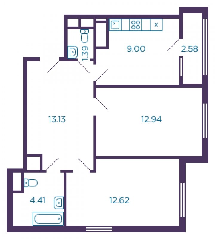 2-комнатная квартира с полной отделкой, 54.78 м2, 5 этаж, дом сдан, ЖК Миниполис Дивное, корпус 1 - объявление 1806073 - фото №1