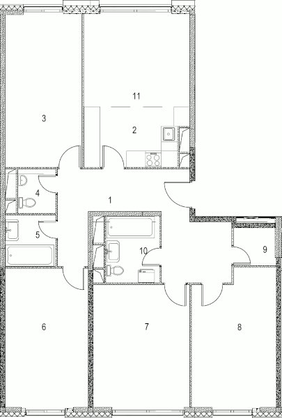 4-комнатная квартира без отделки, 116.9 м2, 14 этаж, дом сдан, ЖК Nagatino i-Land, корпус 1A - объявление 1982809 - фото №1