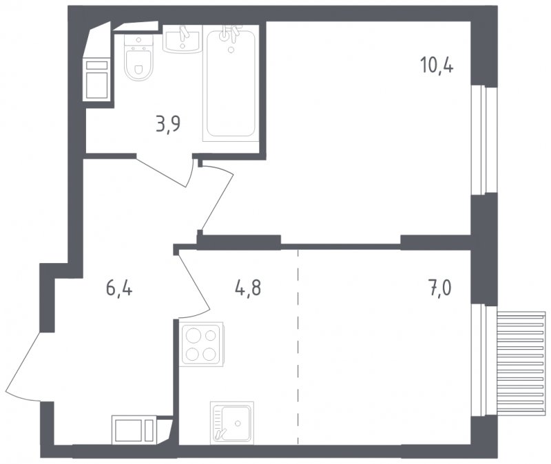 2-комнатная квартира с полной отделкой, 32.5 м2, 16 этаж, сдача 2 квартал 2024 г., ЖК Мытищи Парк, корпус 3 - объявление 1822080 - фото №1