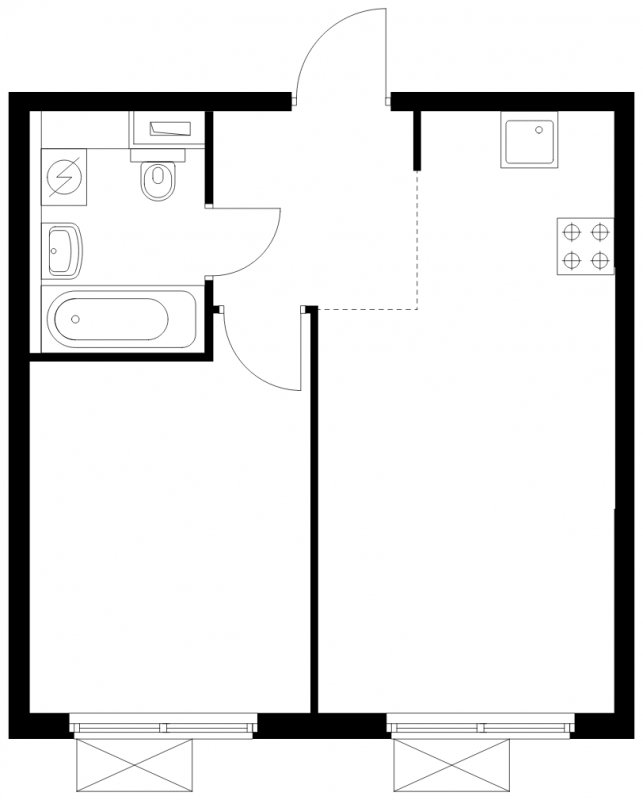 1-комнатная квартира с полной отделкой, 36.44 м2, 17 этаж, сдача 4 квартал 2024 г., ЖК Матвеевский Парк, корпус 1.3 - объявление 1803961 - фото №1