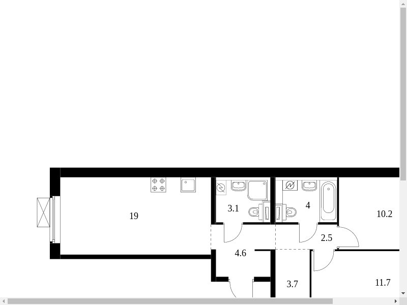 2-комнатная квартира с полной отделкой, 58.8 м2, 4 этаж, сдача 3 квартал 2024 г., ЖК Люблинский парк, корпус 15 - объявление 2074167 - фото №1