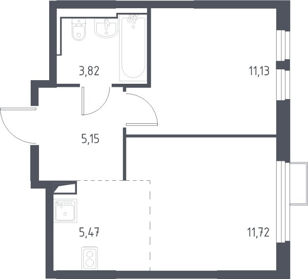 2-комнатная квартира с полной отделкой, 37.3 м2, 14 этаж, сдача 4 квартал 2024 г., ЖК Остафьево, корпус 16 - объявление 2064444 - фото №1