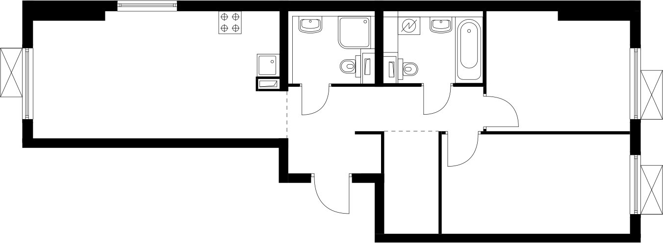 2-комнатная квартира с полной отделкой, 60.1 м2, 10 этаж, сдача 4 квартал 2025 г., ЖК Восточное Бутово, корпус 41 - объявление 2366812 - фото №1