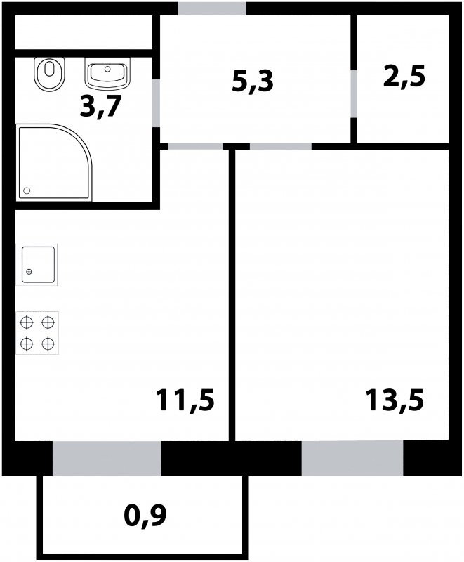 1-комнатная квартира с полной отделкой, 37.4 м2, 8 этаж, дом сдан, ЖК Союзный, корпус 1 - объявление 2020714 - фото №1