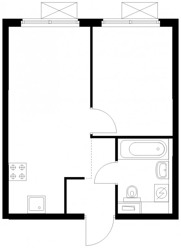1-комнатная квартира с полной отделкой, 32.67 м2, 24 этаж, сдача 4 квартал 2024 г., ЖК Матвеевский Парк, корпус 1.2 - объявление 1775794 - фото №1