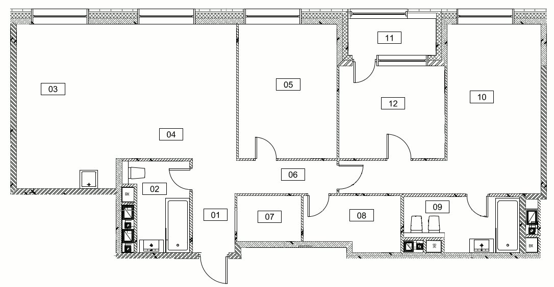 4-комнатная квартира без отделки, 113.7 м2, 19 этаж, сдача 3 квартал 2023 г., ЖК Серебряный фонтан, корпус 3 - объявление 1985649 - фото №1