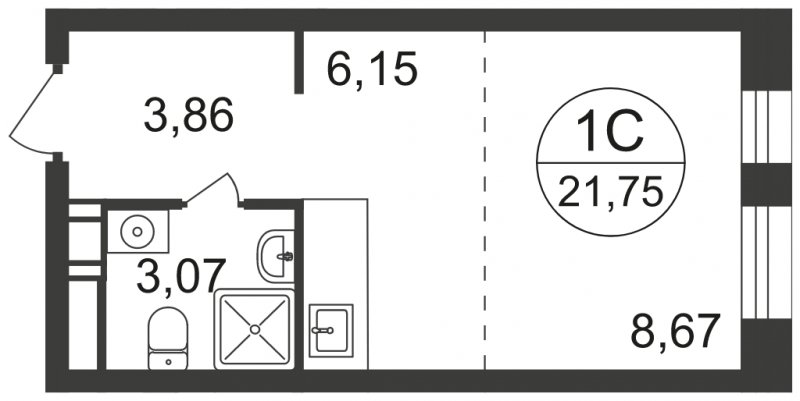 9-комнатная квартира с полной отделкой, 21.75 м2, 5 этаж, сдача 3 квартал 2023 г., ЖК Люберцы, корпус 66 - объявление 1789029 - фото №1