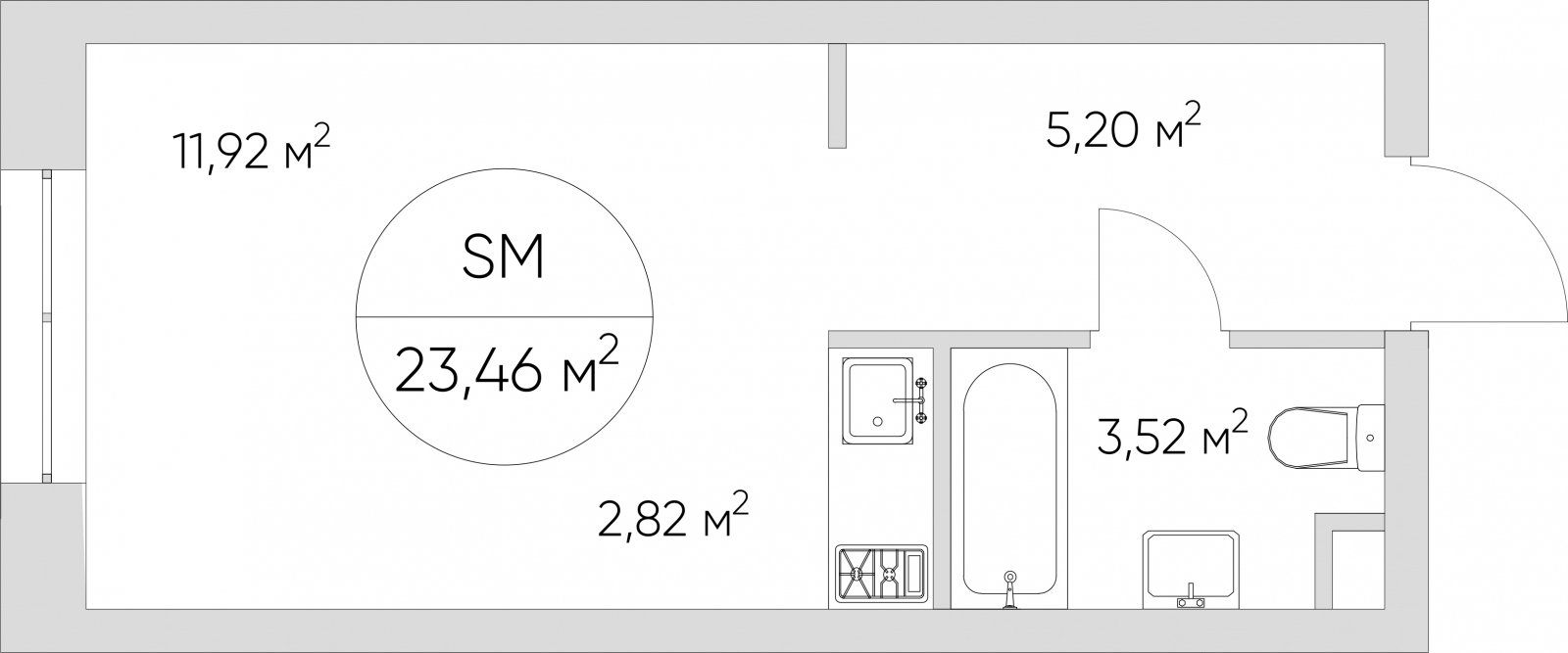 Студия без отделки, 23.46 м2, 10 этаж, дом сдан, ЖК N'ICE LOFT, корпус 1 - объявление 2405768 - фото №1