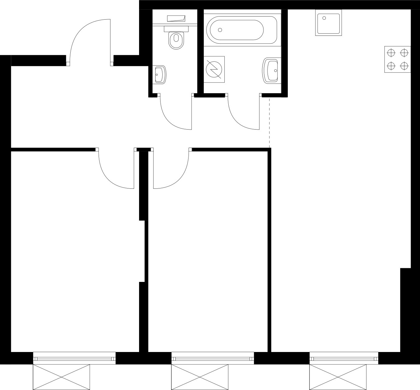 2-комнатная квартира с полной отделкой, 57.5 м2, 7 этаж, сдача 4 квартал 2025 г., ЖК Восточное Бутово, корпус 41 - объявление 2366870 - фото №1