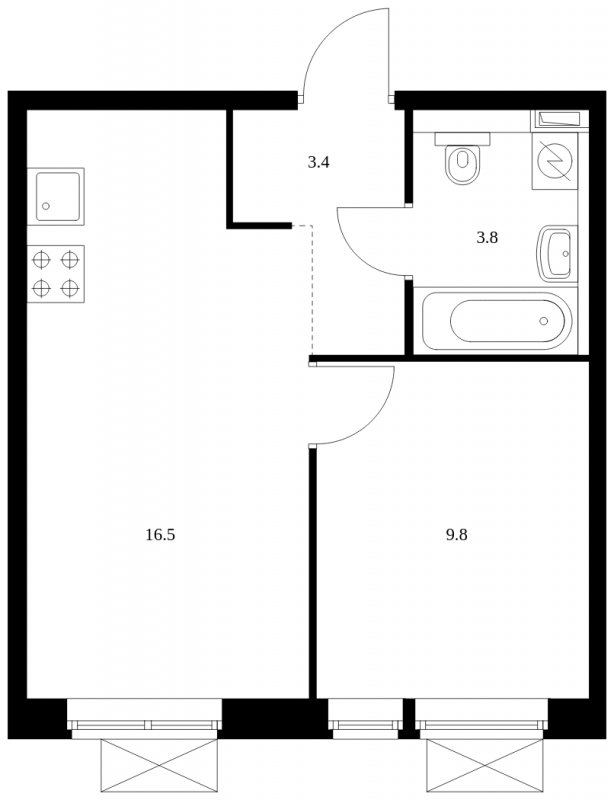 1-комнатная квартира с полной отделкой, 33.5 м2, 22 этаж, сдача 1 квартал 2023 г., ЖК Волжский парк, корпус 2.1 - объявление 1504841 - фото №1