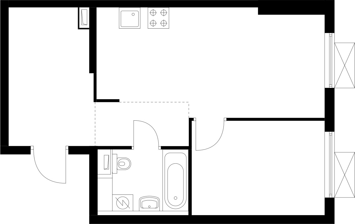 1-комнатная квартира с полной отделкой, 41.6 м2, 4 этаж, сдача 4 квартал 2025 г., ЖК Восточное Бутово, корпус 42 - объявление 2367014 - фото №1