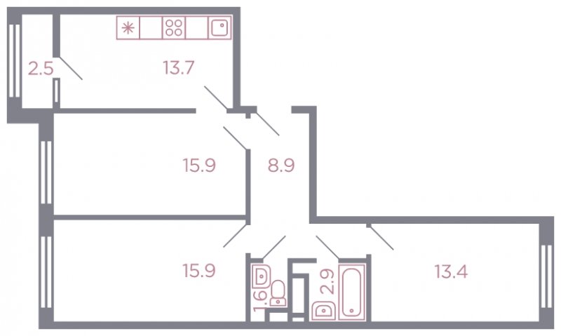 3-комнатная квартира с полной отделкой, 73 м2, 5 этаж, дом сдан, ЖК Миниполис Серебрица, корпус 5 - объявление 1585891 - фото №1