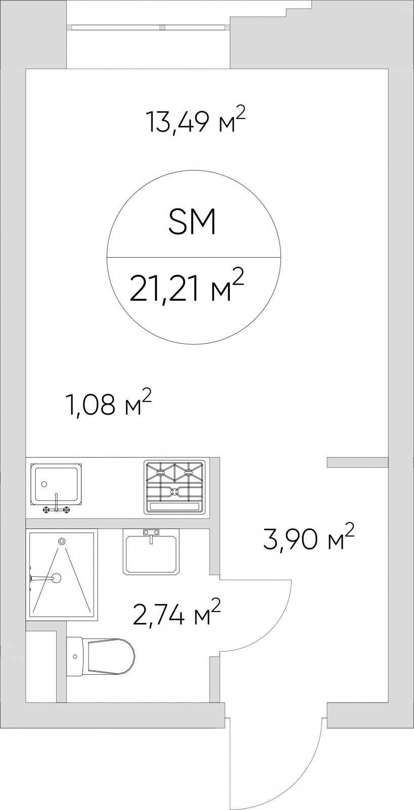 Студия без отделки, 21.21 м2, 5 этаж, дом сдан, ЖК N'ICE LOFT, корпус 1 - объявление 2406379 - фото №1