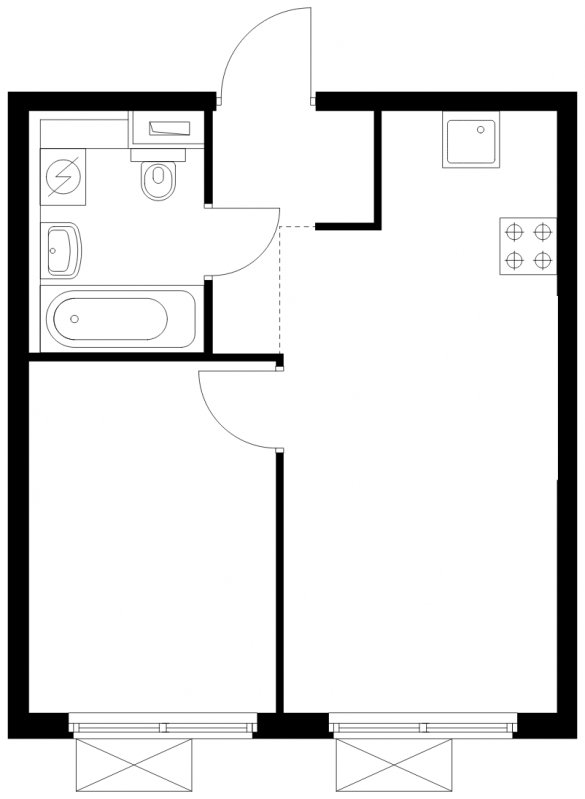 1-комнатная квартира с полной отделкой, 32.65 м2, 15 этаж, сдача 4 квартал 2024 г., ЖК Матвеевский Парк, корпус 1.3 - объявление 1775846 - фото №1
