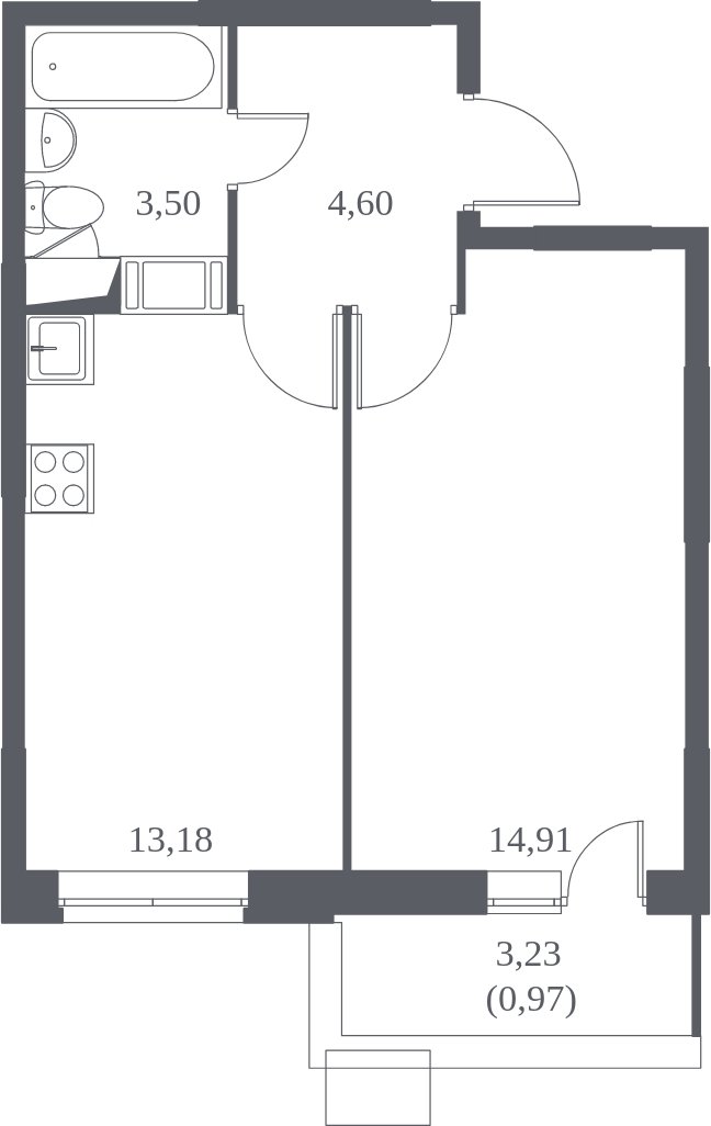 1-комнатная квартира с полной отделкой, 36.9 м2, 16 этаж, дом сдан, ЖК Томилино Парк, корпус 19 - объявление 1984696 - фото №1