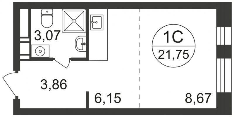 9-комнатная квартира с полной отделкой, 21.75 м2, 8 этаж, сдача 3 квартал 2023 г., ЖК Люберцы, корпус 66 - объявление 1951795 - фото №1