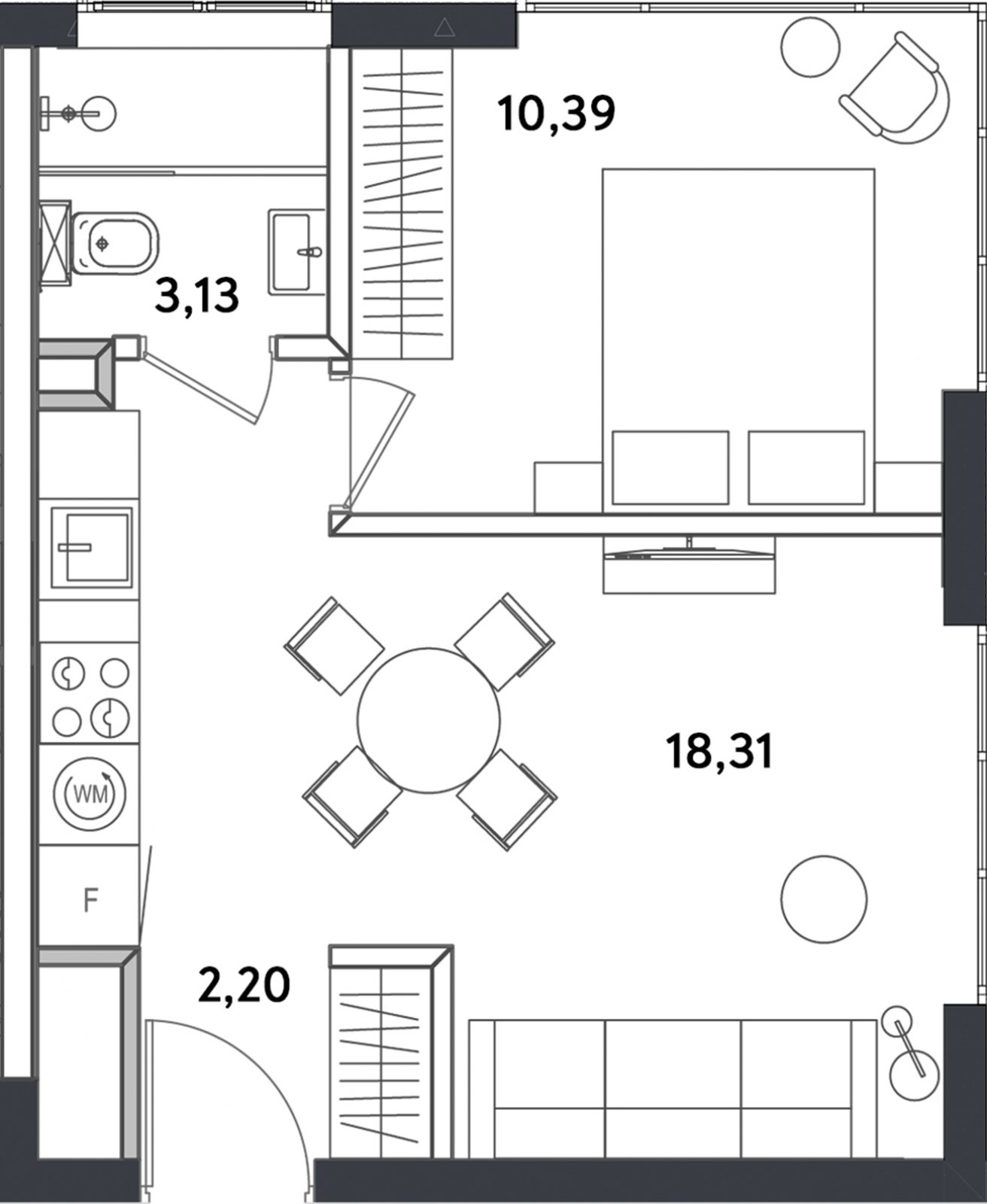 2-комнатные апартаменты с полной отделкой, 34.71 м2, 10 этаж, сдача 4 квартал 2024 г., ЖК Измайловский парк, корпус 1 - объявление 2344378 - фото №1