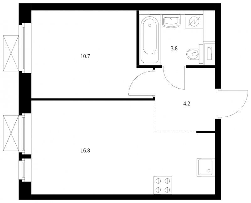 1-комнатная квартира с полной отделкой, 35.5 м2, 16 этаж, сдача 2 квартал 2023 г., ЖК Волжский парк, корпус 3.2 - объявление 1558964 - фото №1