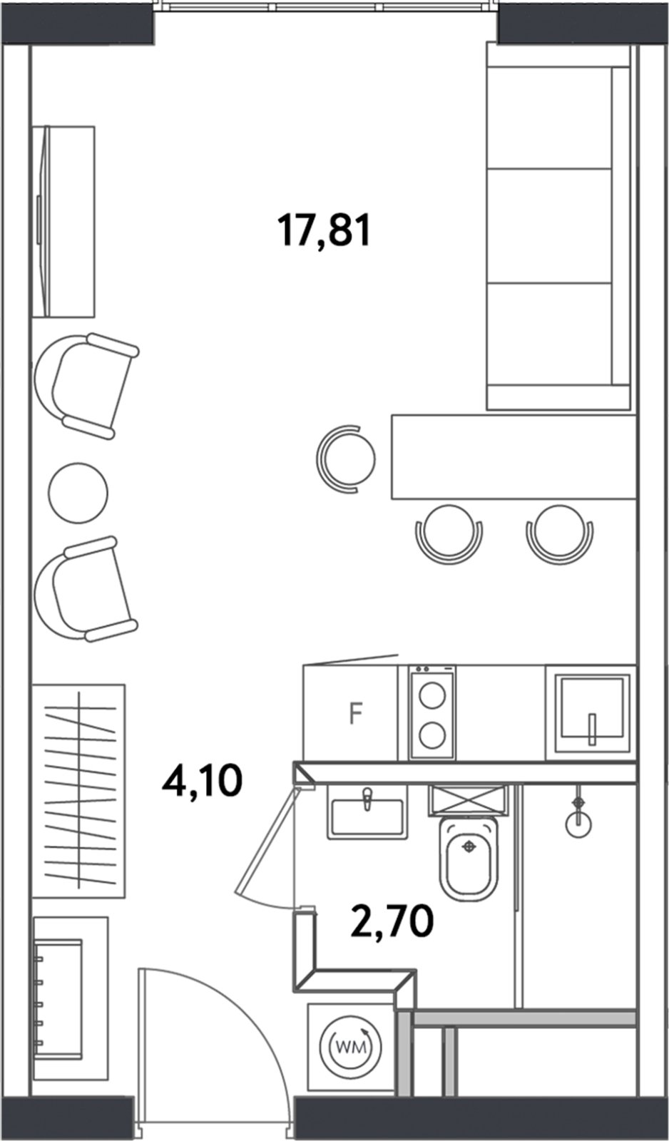 1-комнатные апартаменты с полной отделкой, 25.1 м2, 23 этаж, сдача 4 квартал 2024 г., ЖК Измайловский парк, корпус 1 - объявление 2384494 - фото №1