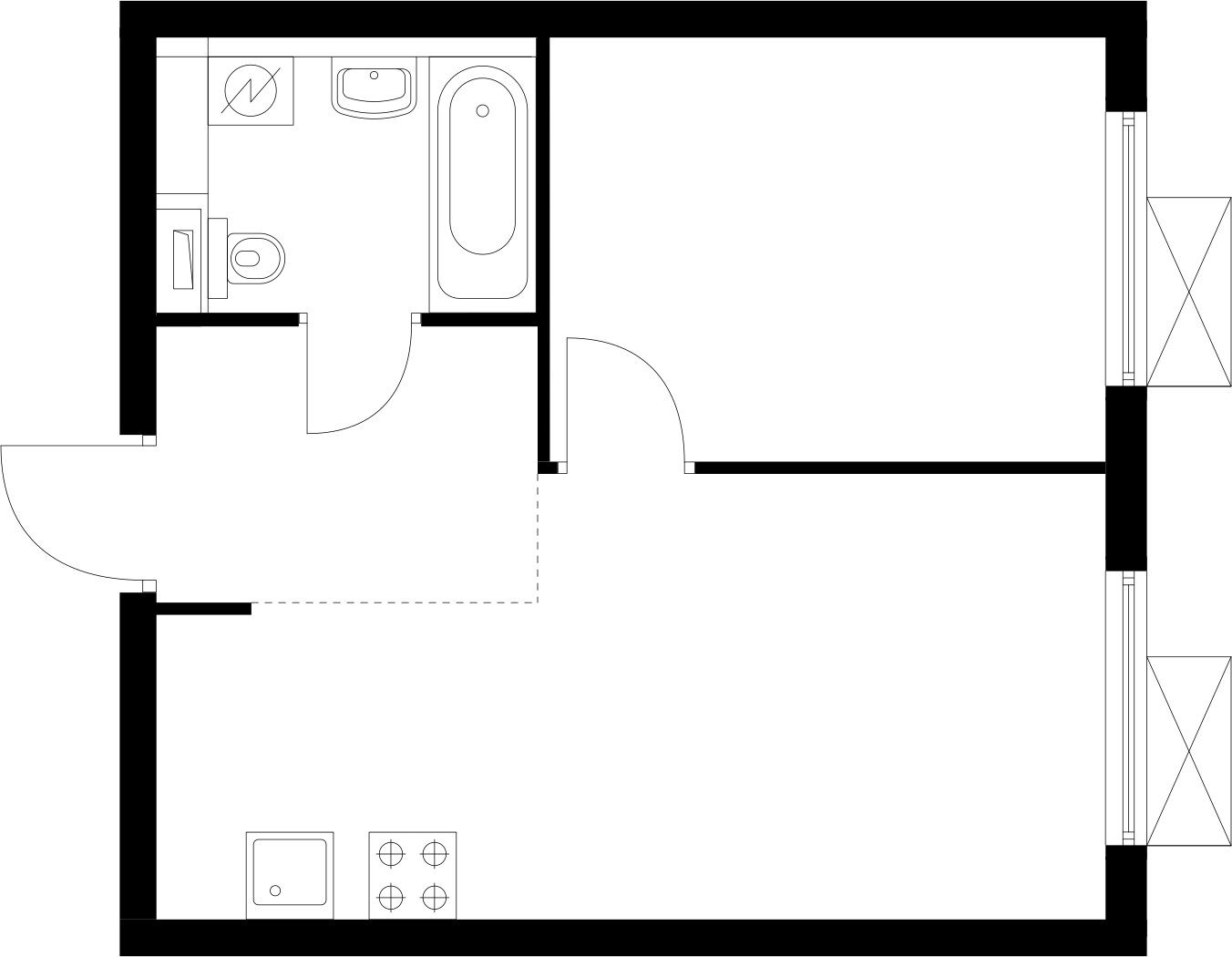 1-комнатная квартира с полной отделкой, 34.2 м2, 5 этаж, сдача 4 квартал 2025 г., ЖК Восточное Бутово, корпус 41 - объявление 2367319 - фото №1