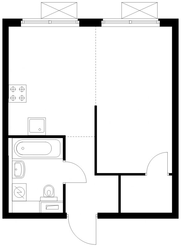 1-комнатная квартира с полной отделкой, 32.64 м2, 12 этаж, сдача 4 квартал 2024 г., ЖК Матвеевский Парк, корпус 1.2 - объявление 1858972 - фото №1
