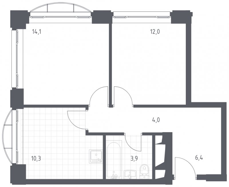 2-комнатная квартира с полной отделкой, 50.7 м2, 6 этаж, сдача 4 квартал 2022 г., ЖК Новоданиловская 8, корпус 2 - объявление 1569849 - фото №1