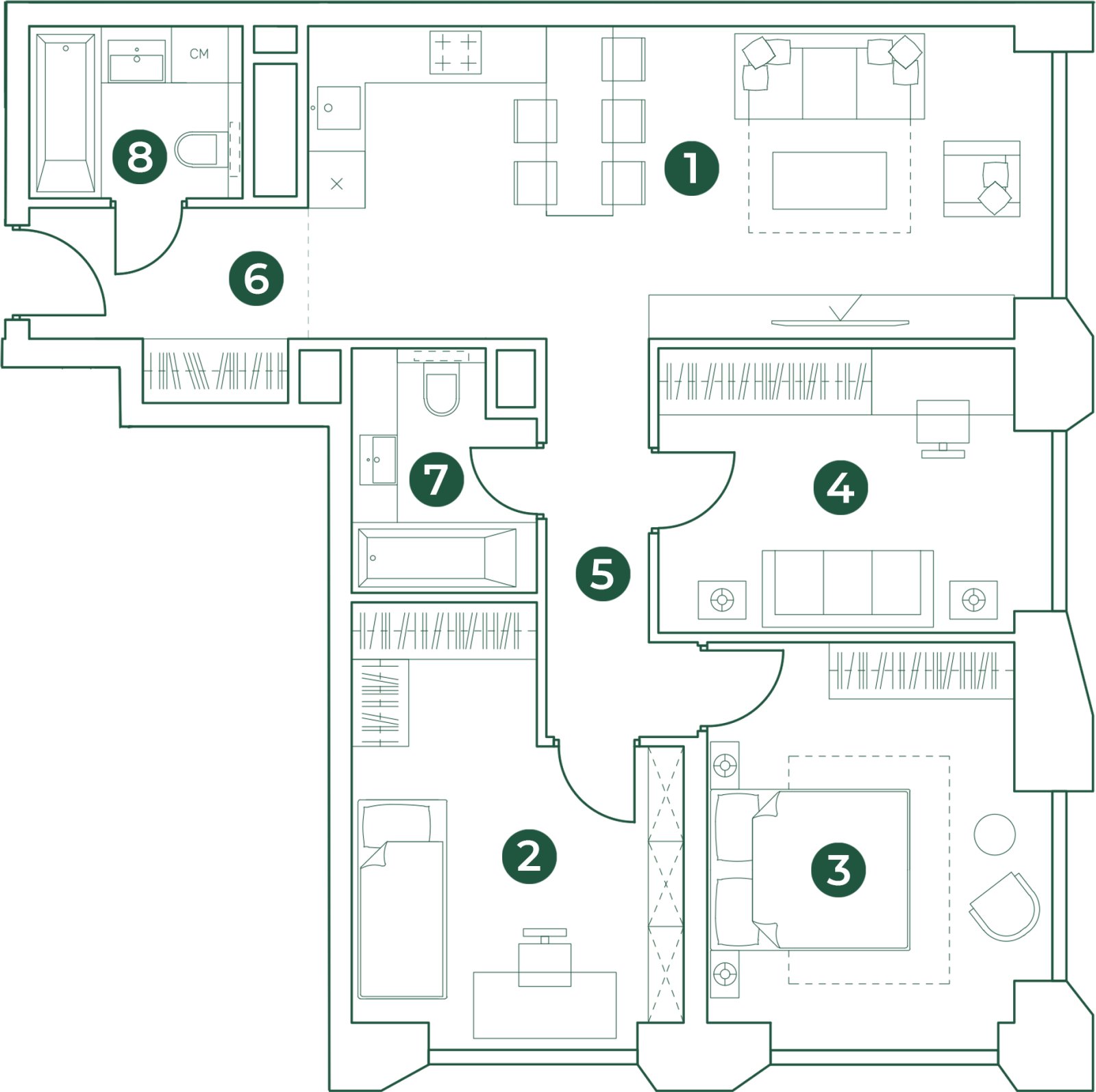 4-комнатная квартира (евро) с полной отделкой, 85.3 м2, 28 этаж, дом сдан, ЖК Эко-квартал VERY, корпус 1 - объявление 2394285 - фото №1