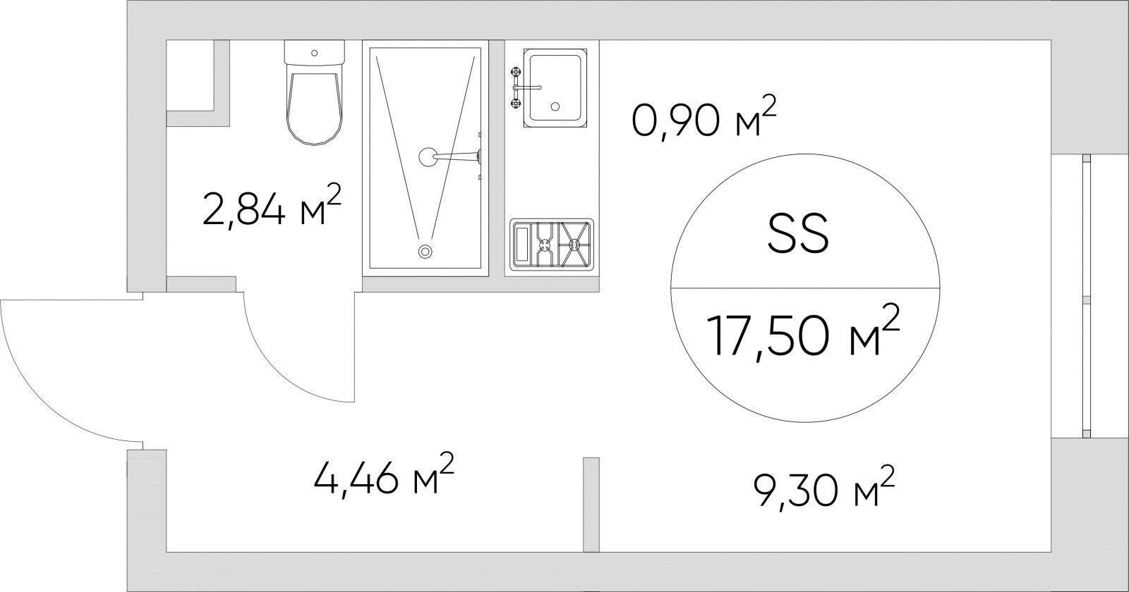 Студия без отделки, 17.5 м2, 19 этаж, дом сдан, ЖК N'ICE LOFT, корпус 1 - объявление 2415787 - фото №1