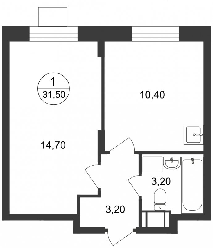1-комнатные апартаменты с полной отделкой, 31.5 м2, 10 этаж, сдача 1 квартал 2023 г., ЖК Люберцы, корпус 65 - объявление 1507802 - фото №1