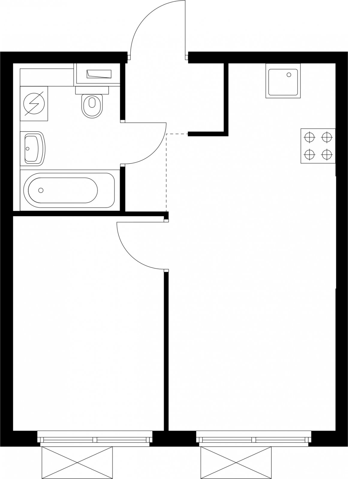 1-комнатная квартира с полной отделкой, 32.2 м2, 30 этаж, сдача 4 квартал 2024 г., ЖК Матвеевский Парк, корпус 1.3 - объявление 2342298 - фото №1