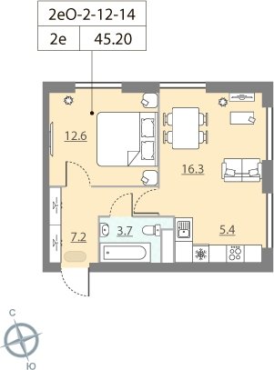 3-комнатная квартира без отделки, 82.8 м2, 2 этаж, сдача 2 квартал 2023 г., ЖК ЗИЛАРТ, корпус 13 - объявление 2201744 - фото №1