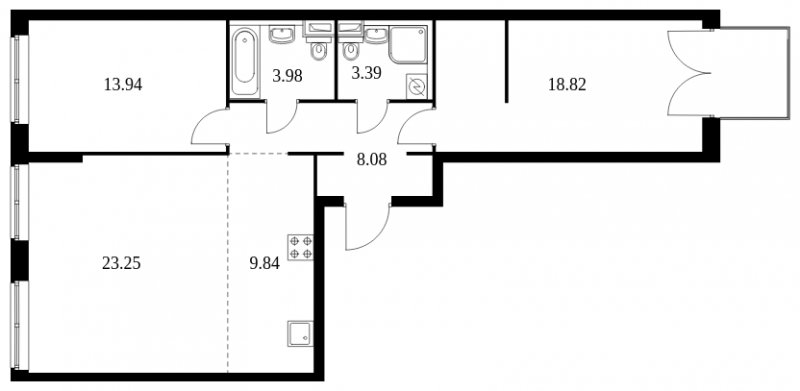 3-комнатная квартира с полной отделкой, 81.3 м2, 13 этаж, сдача 1 квартал 2024 г., ЖК Green Park, корпус 8 - объявление 1603362 - фото №1